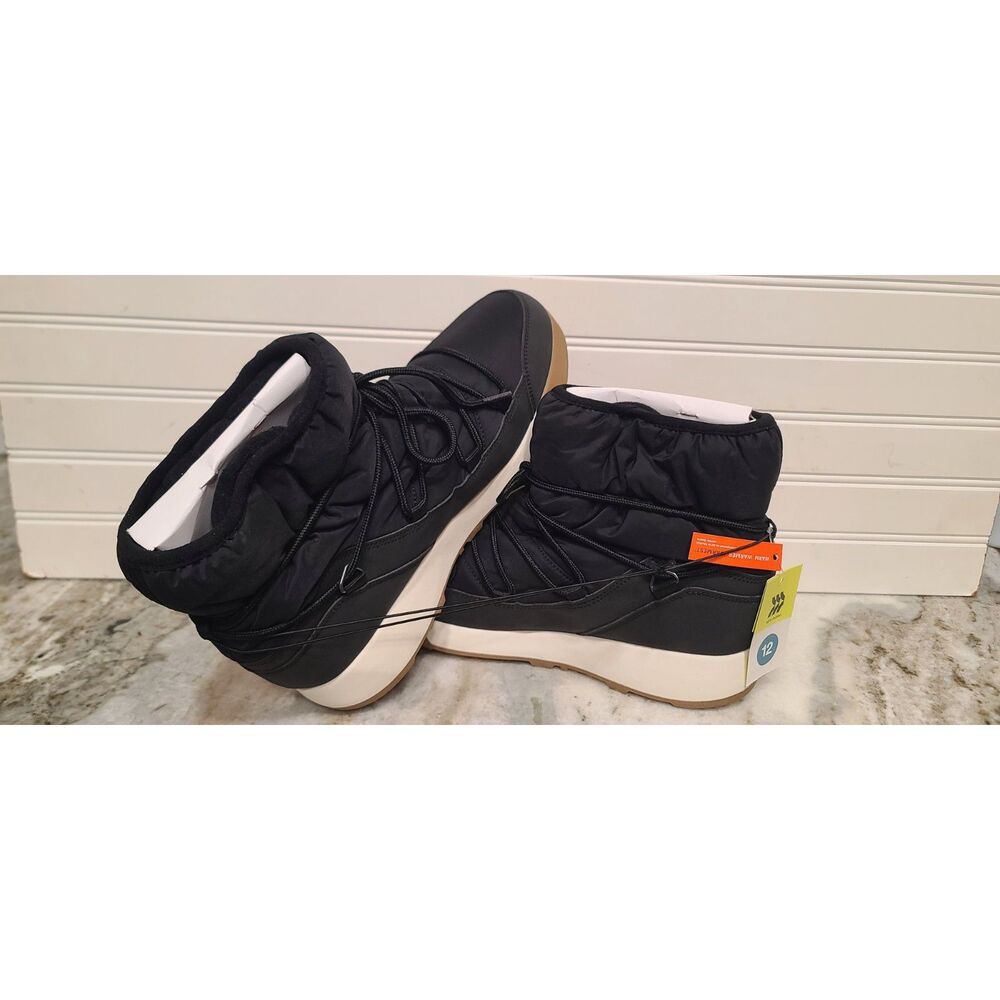 All In Motions Womens Water Repellent Black Boots Size 12 NWT